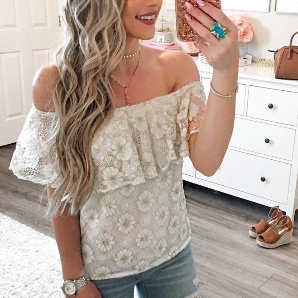 Off shoulder cream top